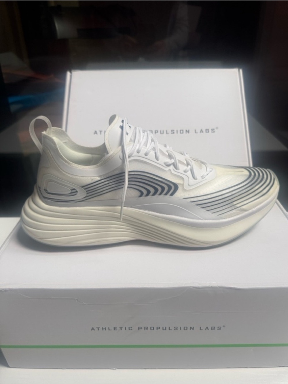 APL Men's White and Gray Running Sneakers